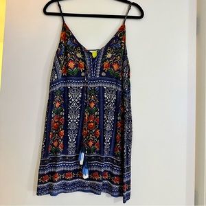 Farm Rio Blue Floral Mini Dress